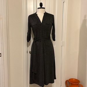 Heathered Charcoal Button Front Dress